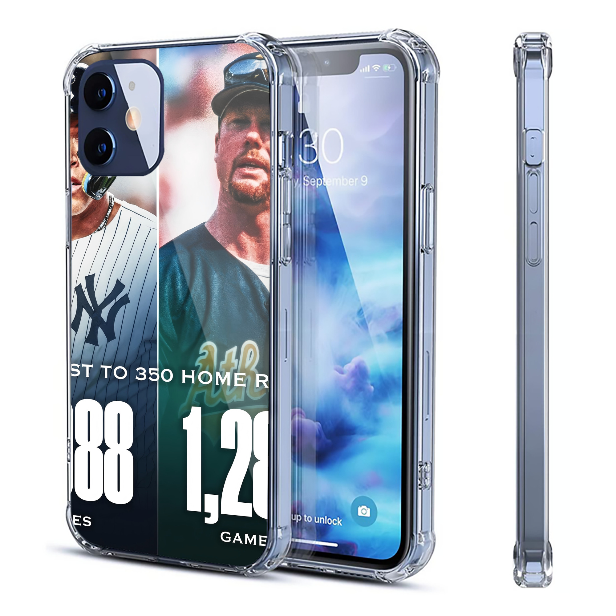 Aaron Judge's 350th Career Home Runs Clear IPhone 12 Case – Soft TPU With UV Print – Enhanced Drop Protection, Precise Fit, Anti-Fingerprint, Customizable Design, Scratch-Resistant, Yellow-Resistant
